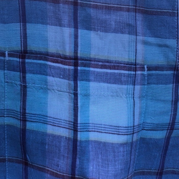 Calvin Klein Blue and Purple Plaid Shirt - Picture 2 of 3